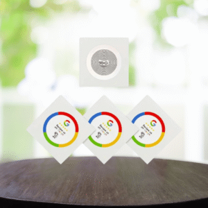 NFC Google Review White Stickers with Background