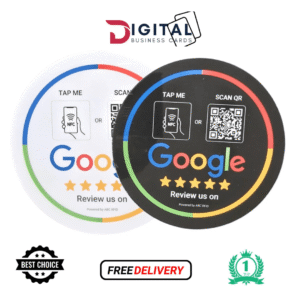 Google review stickers UK with NFC and QR code