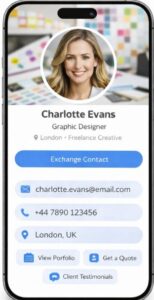 Digital business card for Graphic designer.