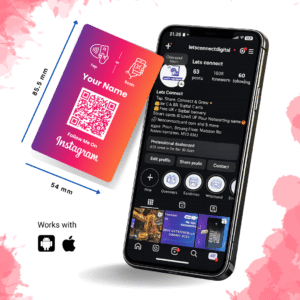 Instagram digital business card UK with NFC and QR sharing