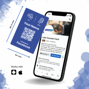 Facebook digital business card UK with NFC and QR sharing