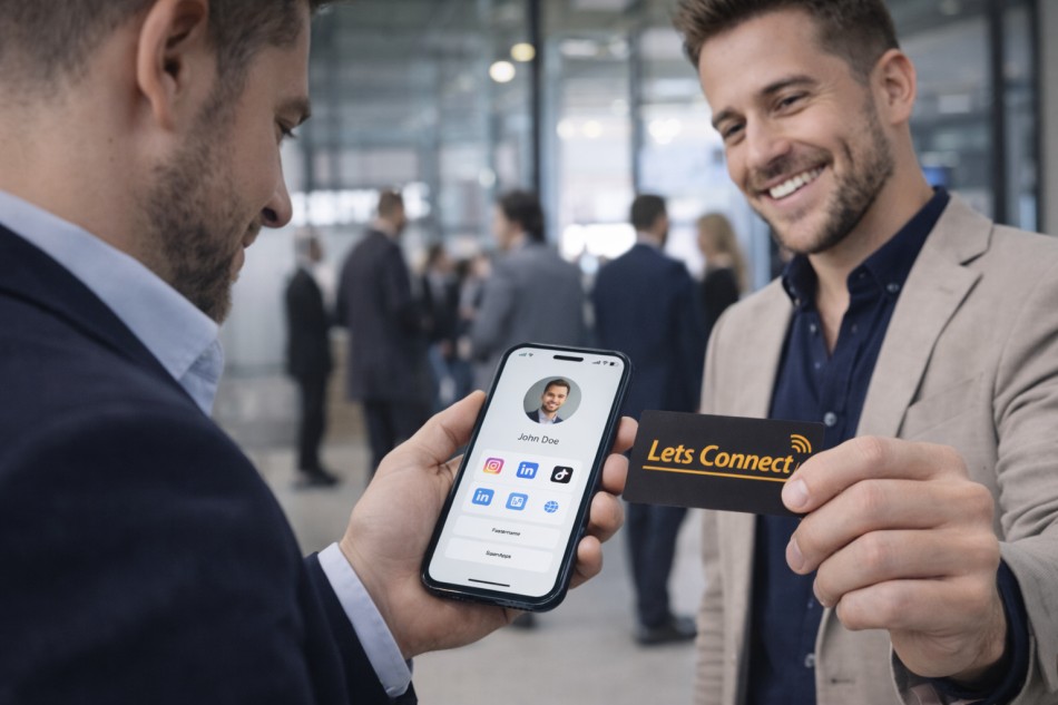 Social media business cards for instant profile sharing in the UK