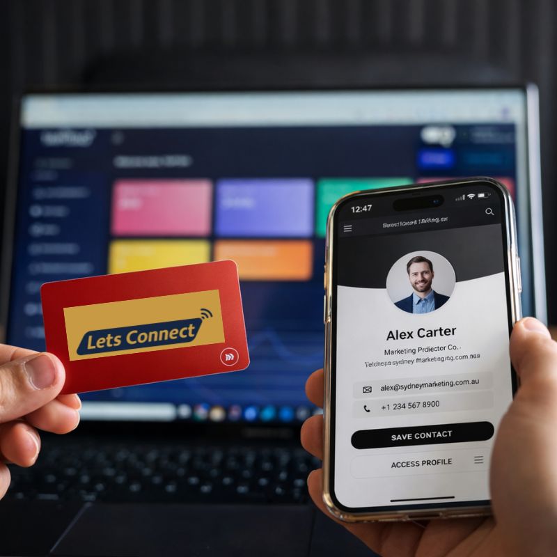 digital business card used by professional for instant contact sharing