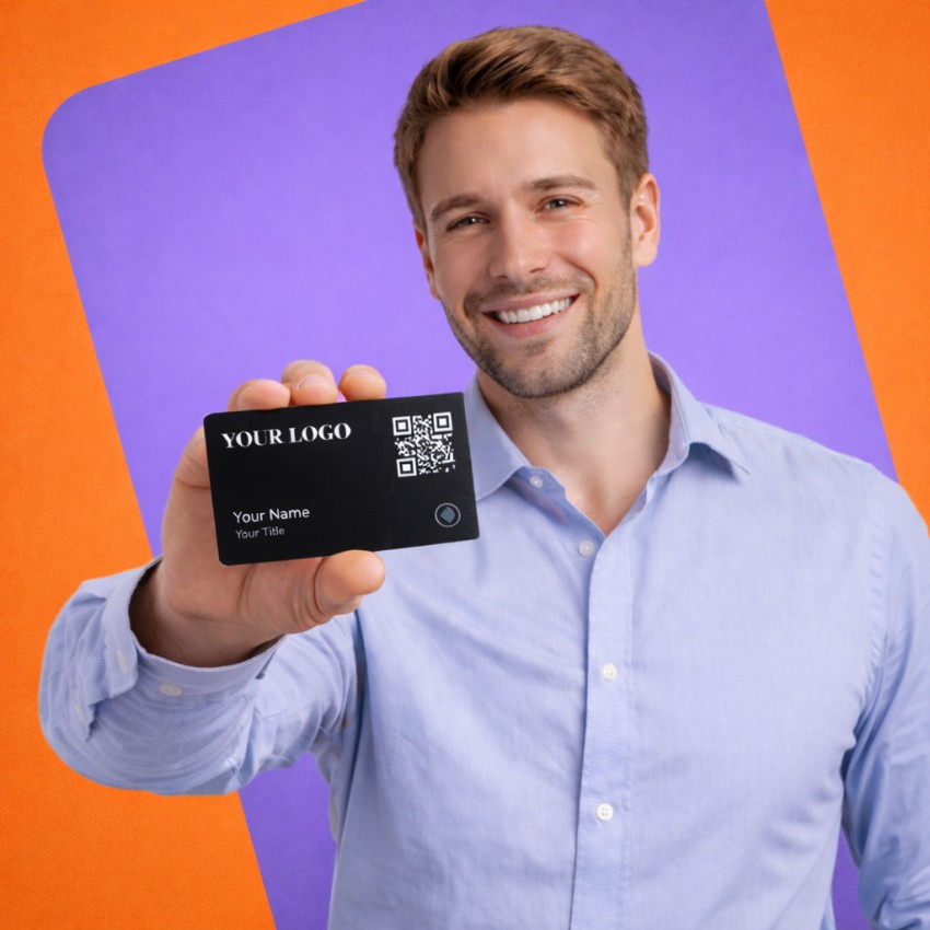 Digital Business cards showing by professional for sharing.