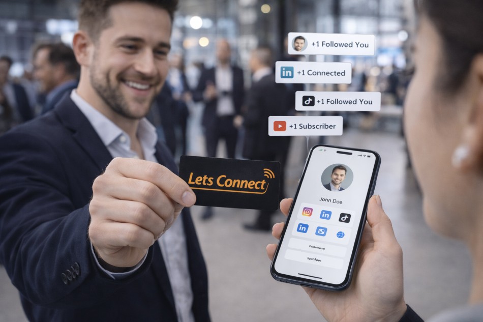 social media business card.